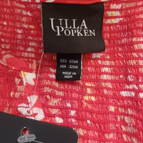 Ulla Popken Red/Wht Floral Tunic Top Womens US SZ 32/34‎ V-Neck Short Sleeve NWT - Picture 5 of 7